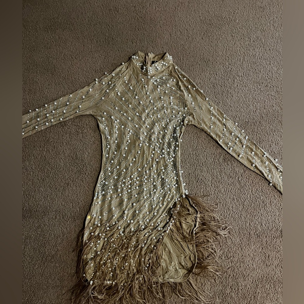 A nude pearl dress